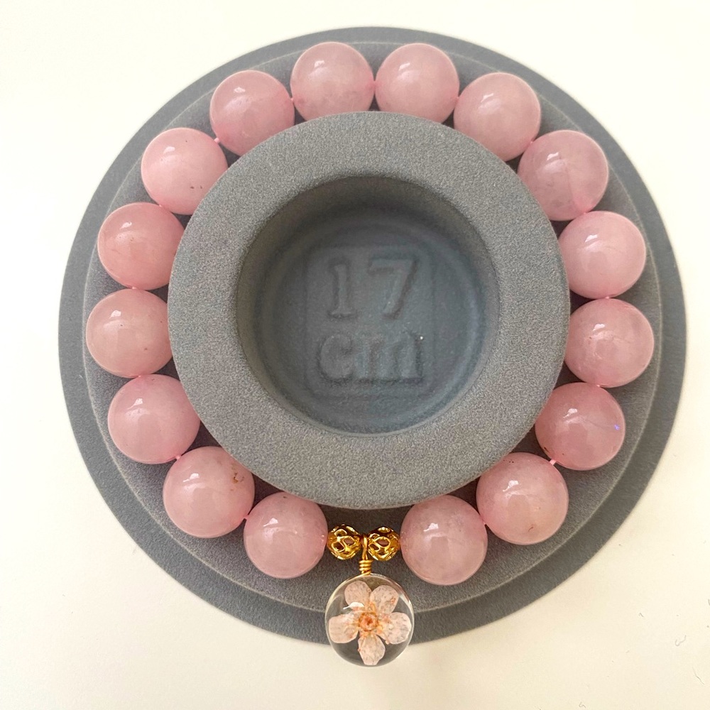 Natural Rose Quartz Bracelet- Handmade
